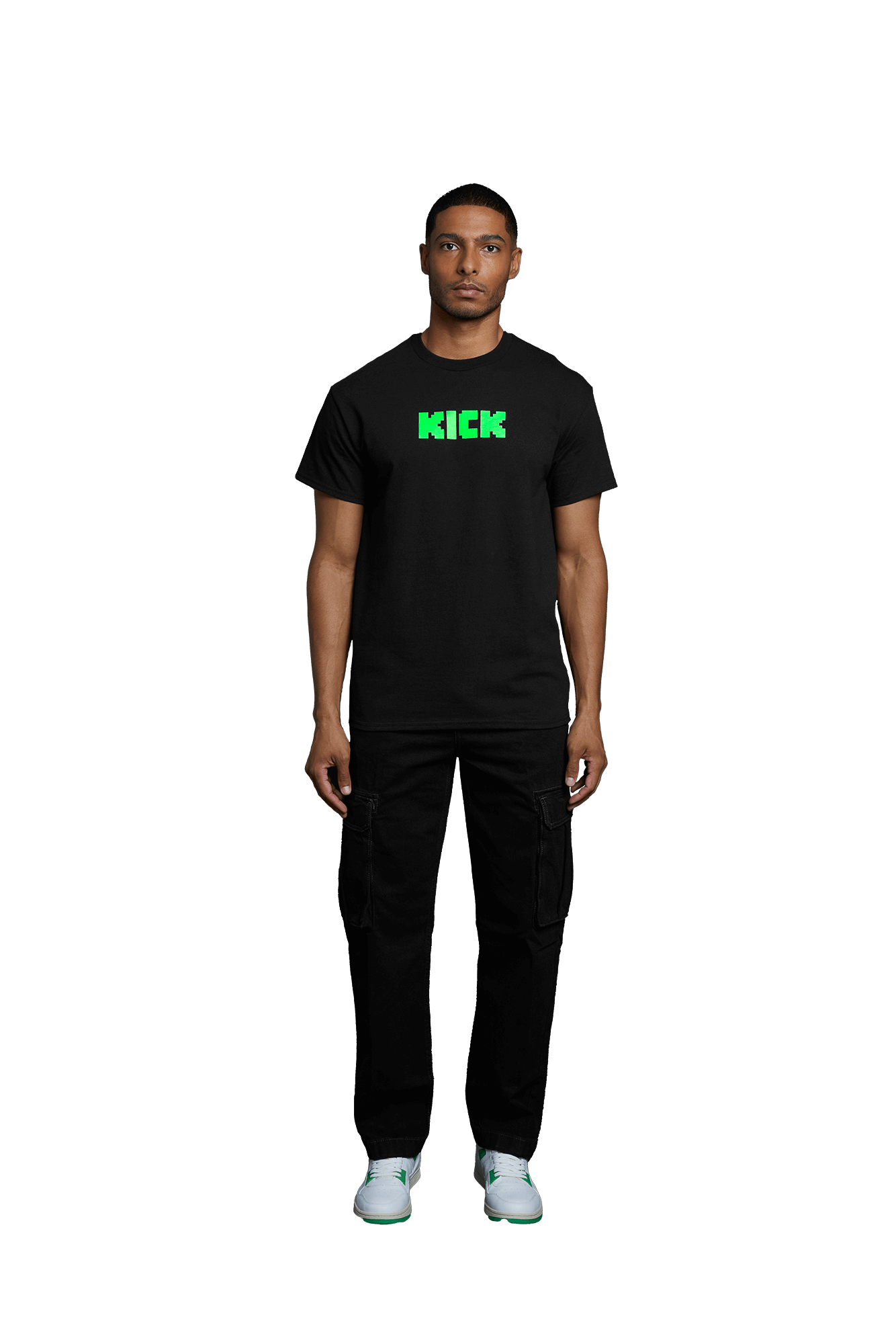 KICK_Black_Green_T-Shirt