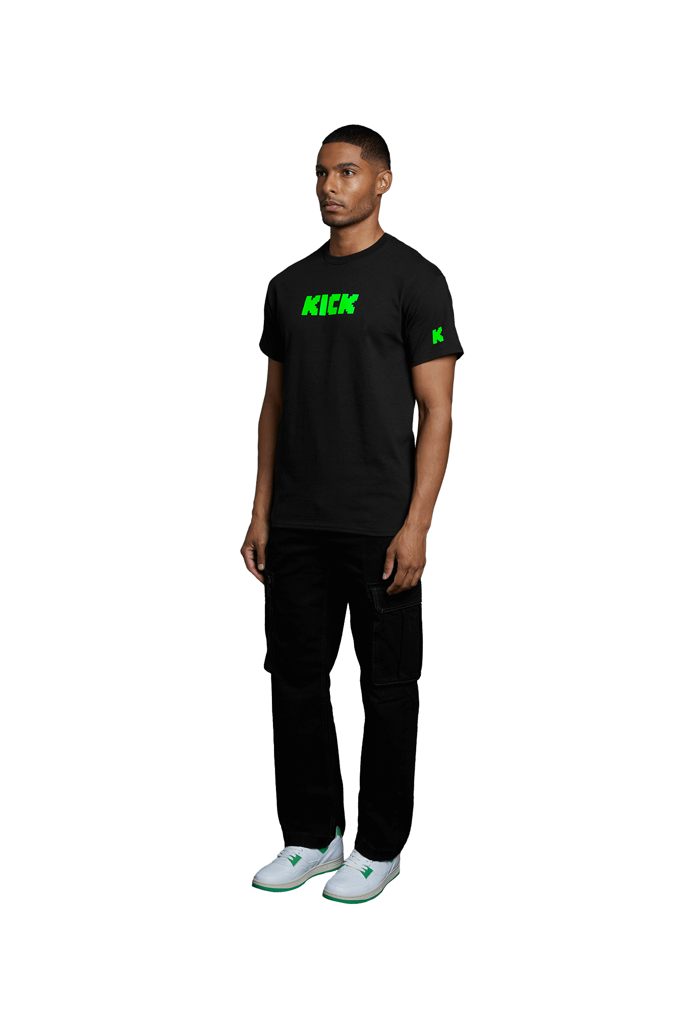 KICK_Black_Green_T-Shirt