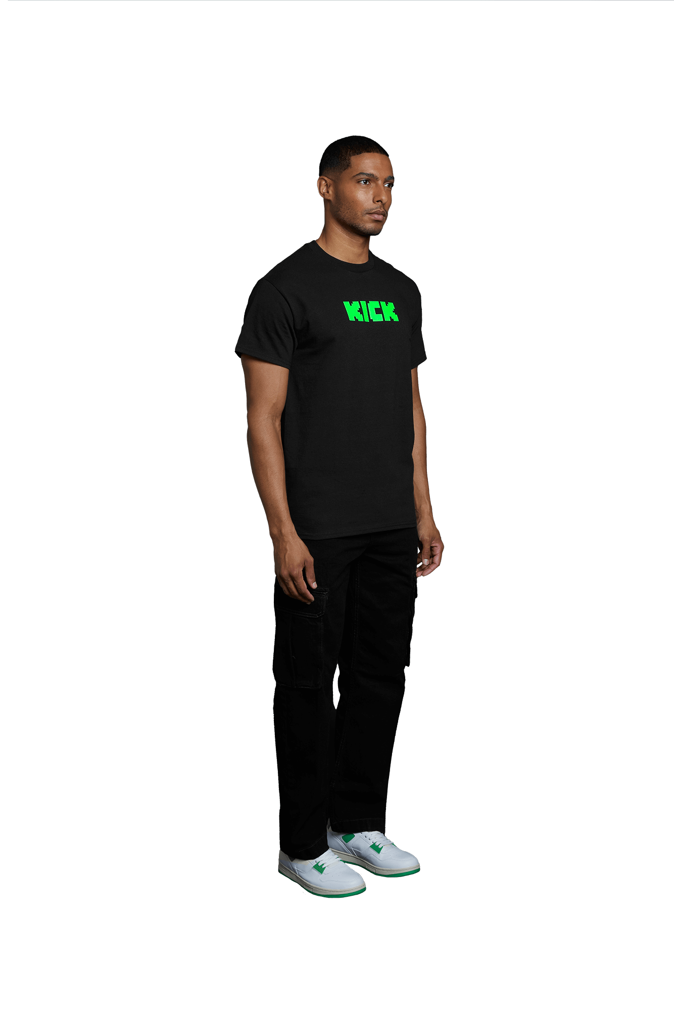 KICK_Black_Green_T-Shirt